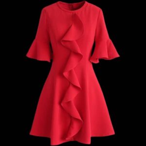 Six pieces side frill Dress - Image 1